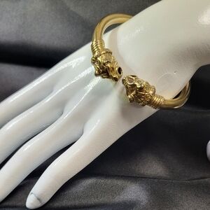 MMA Lion Head Gold Bangle Bracelet